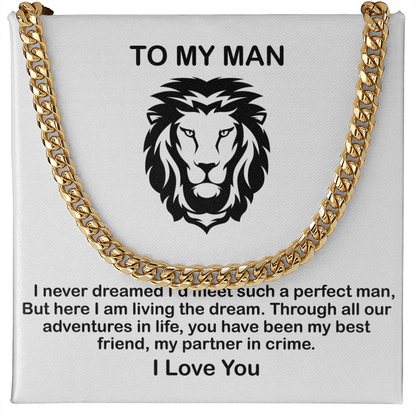 Man Necklace - You have been My Best Friend, My Partner in Crime, Father's Day Gift, Birthday Gift for Dad, Necklace for Man, Cuban Link Chain
