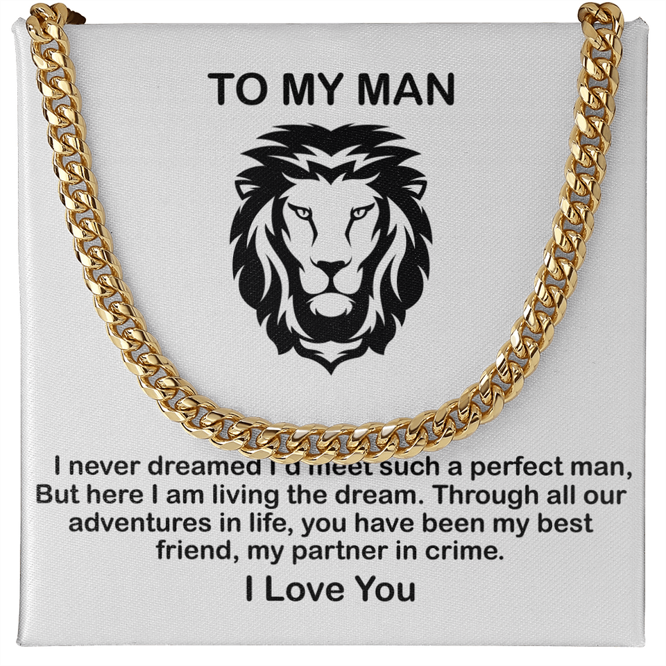 Man Necklace - You have been My Best Friend, My Partner in Crime, Father's Day Gift, Birthday Gift for Dad, Necklace for Man, Cuban Link Chain