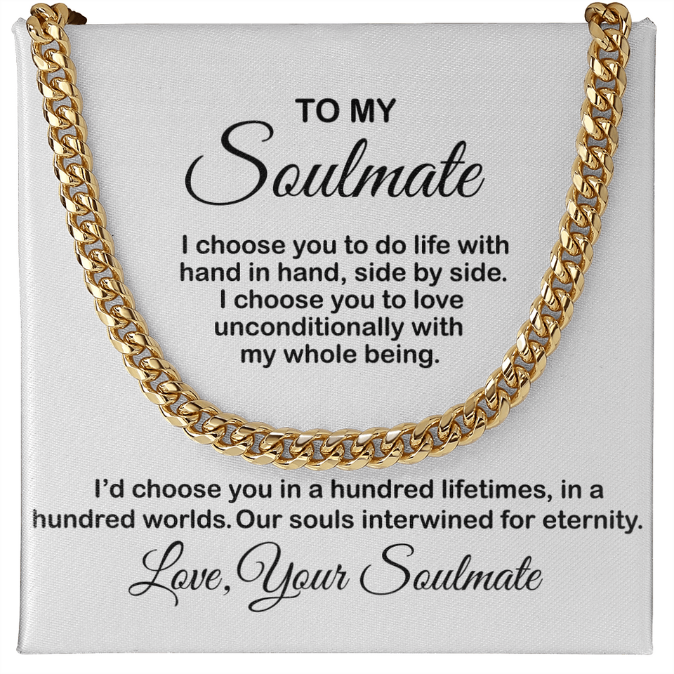 Necklace for Soulmate, Husband, Boyfriend - I Choose You To Do Life With, Birthday Gift, Necklace Anniversary, Cuban Link Chain Necklace
