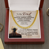 To My Dad - Thanks For Being My Hero - Cuban Link Chain Necklace