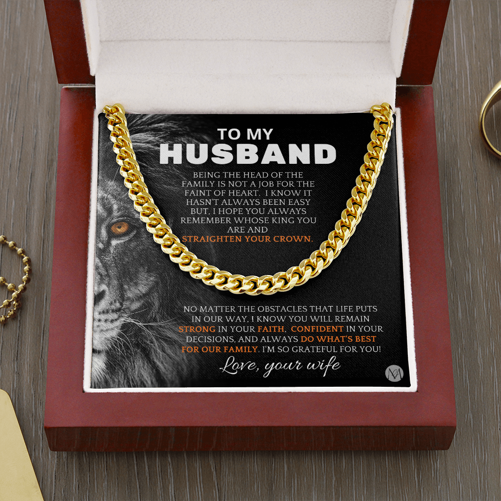 Necklace To Husband From Wife, Perfect for Father's Day, Anniversary, Birthday Gift, Cuban Link Chain Necklace