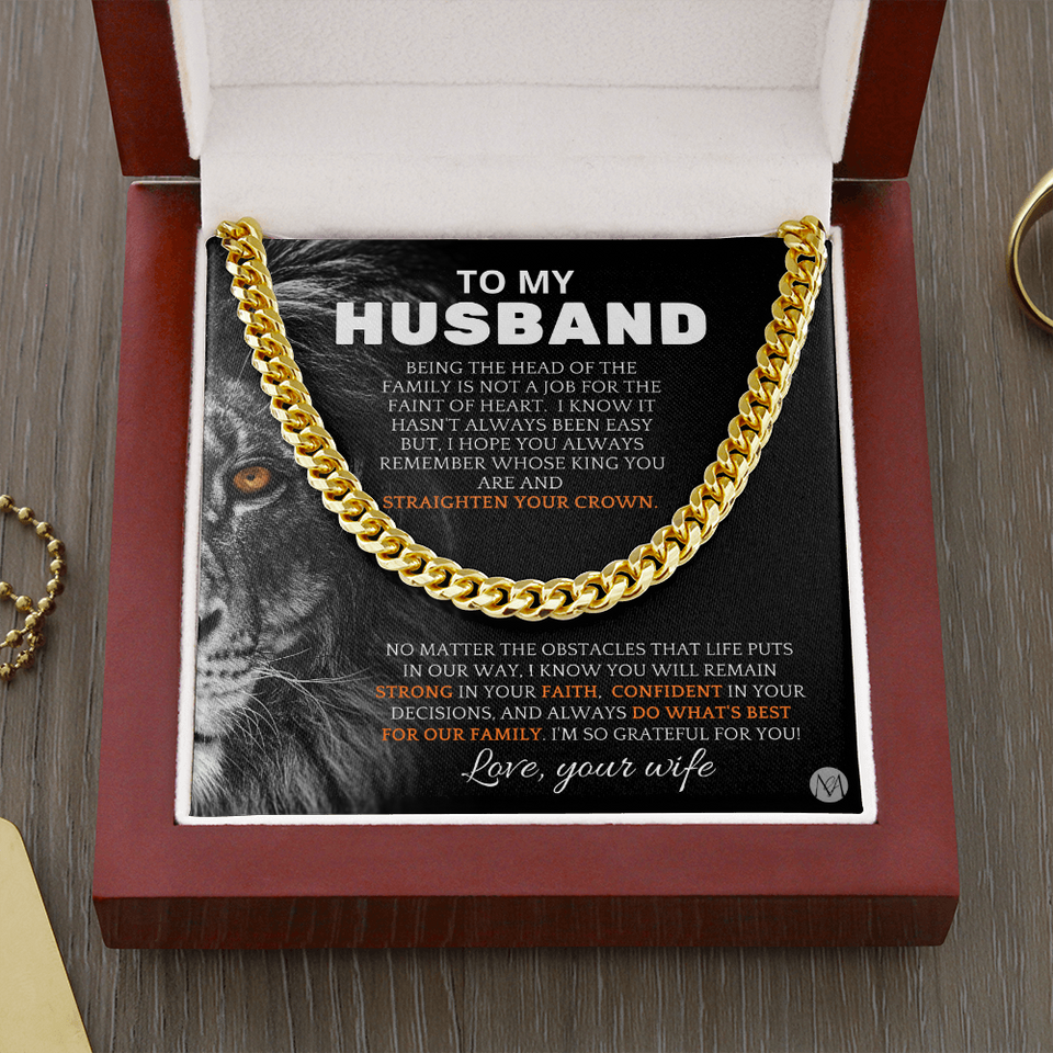 Necklace To Husband From Wife, Perfect for Father's Day, Anniversary, Birthday Gift, Cuban Link Chain Necklace