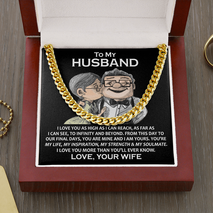 Husband Cuban Link Chain, Gift for Husband Anniversary, Romantic Gift for Him