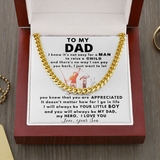 To my Dad Necklace You Will Always Be My Dad, My Hero, Birthday Gift, Perfect Gift for Idea, Father's Day Gift, Cuban Link Chain Necklace