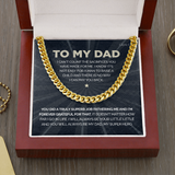 To my Dad - My Super Hero - Cuban Link Chain Gift For Man Husband Gift For Birthday