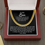 To My Son Gift From Mom I Proudest Moment I Cuban Link Chain Necklace