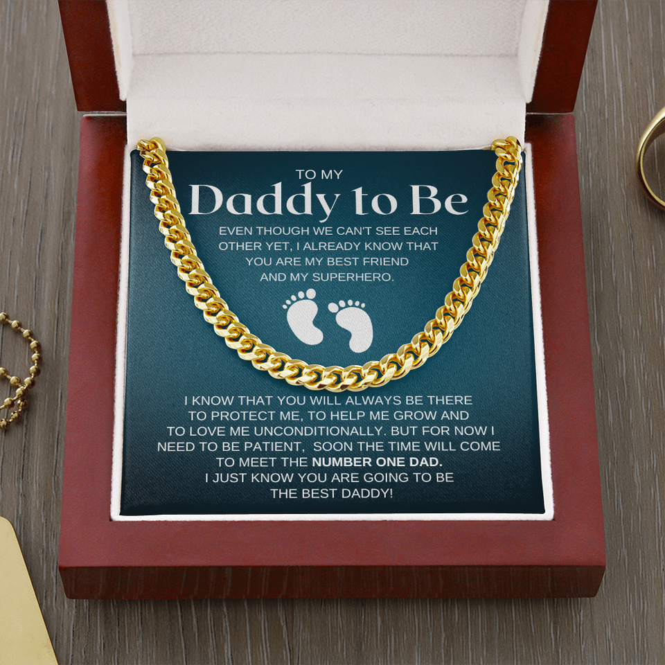 Gold Cuban Link Chain, Necklace, Jewelry, Daddy To Be Gift From Bump, Father's Day Gift From Bump