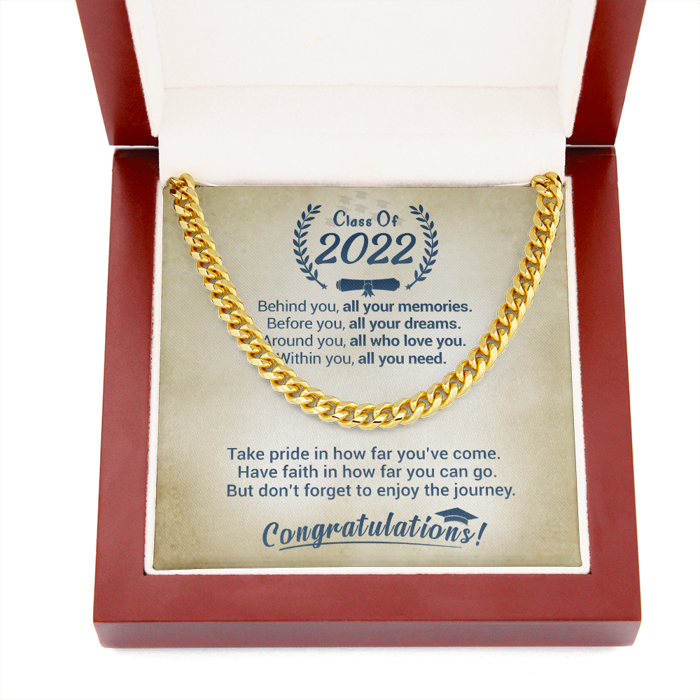 Class Of 2022 - Take Pride In How Far You've Come - Cuban Link Necklace, Cuban Link Chain