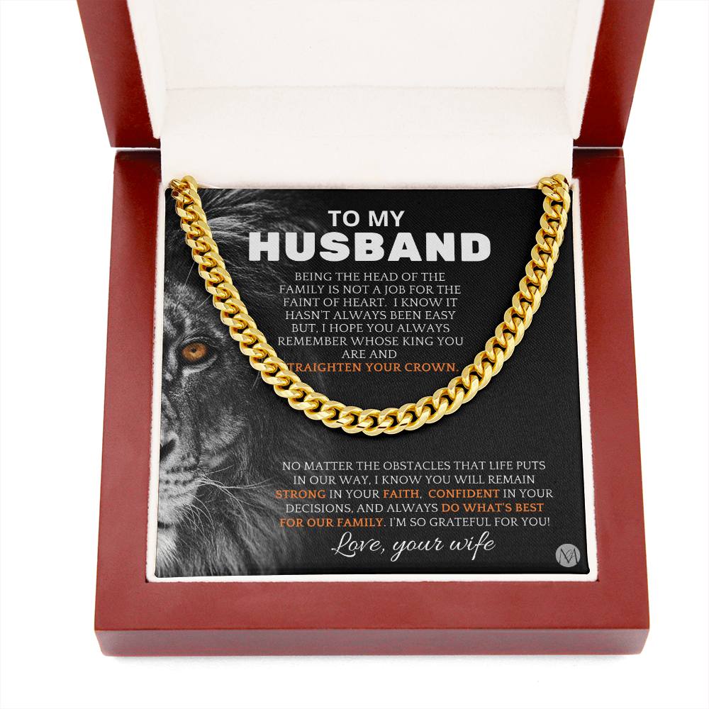 Necklace To Husband From Wife, Perfect for Father's Day, Anniversary, Birthday Gift, Cuban Link Chain Necklace