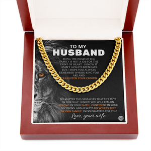 Necklace To Husband From Wife, Perfect for Father's Day, Anniversary, Birthday Gift, Cuban Link Chain Necklace