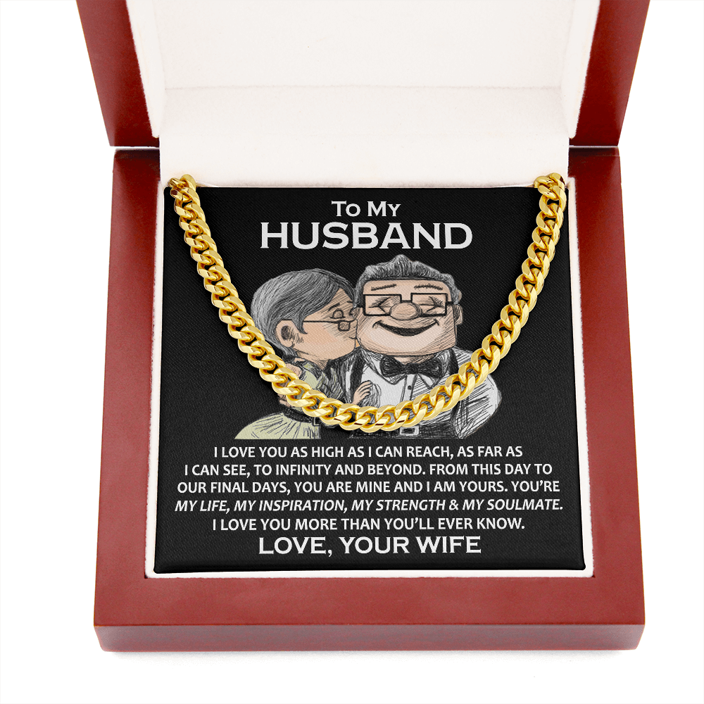 Husband Cuban Link Chain, Gift for Husband Anniversary, Romantic Gift for Him