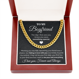 Pamaheart- To my Boyfriend - Meeting you was fate - Cuban Link Chain Necklace, Gift For Man, Husband, Gift For Birthday, Christmas