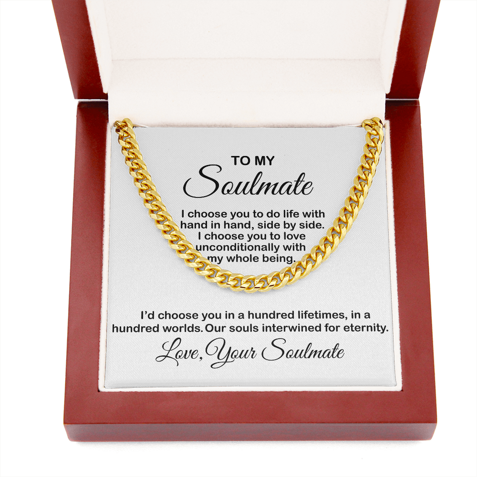 Necklace for Soulmate, Husband, Boyfriend - I Choose You To Do Life With, Birthday Gift, Necklace Anniversary, Cuban Link Chain Necklace