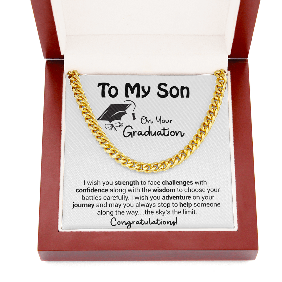 To My Son On Your Graduation - I Wish You Strength - Cuban Link Chain