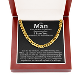 To My Man The Day I Met You Cuban Link Chain Necklace, Anniversary Gifts, Gift Ideas for Boyfriend Husband, Christmas Gift for Man, Valentine's Day Gift