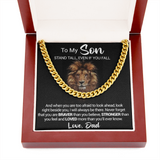 To My Son - Stand Tall Even If You Fall - Cuban Link Necklace, Cuban Link Chain
