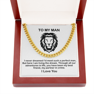 Man Necklace - You have been My Best Friend, My Partner in Crime, Father's Day Gift, Birthday Gift for Dad, Necklace for Man, Cuban Link Chain