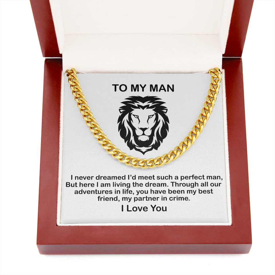 Man Necklace - You have been My Best Friend, My Partner in Crime, Father's Day Gift, Birthday Gift for Dad, Necklace for Man, Cuban Link Chain