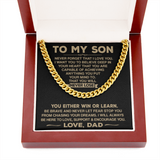 To My Son - Never Forget That I Love You - Cuban Chain Necklace, Cuban Link Chain