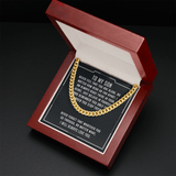 To My Son Necklace - Never Fell That You Are Alone, Birthday Gift for Son, Best Gift Idea for Son, Cuban Link Chán