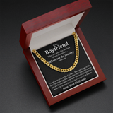 To My Boyfriend Cuban Link Chain, Gift for Boyfriend, Romantic Gift for Him, Christmas Birthday Valentines Day for Men