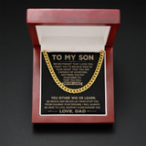 To My Son - Never Forget That I Love You - Cuban Chain Necklace, Cuban Link Chain