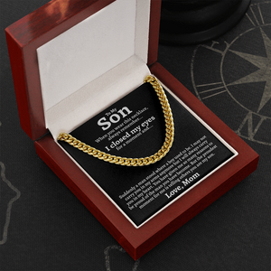 To My Son | I Closed My Eyes | Cuban Link Chain Necklace