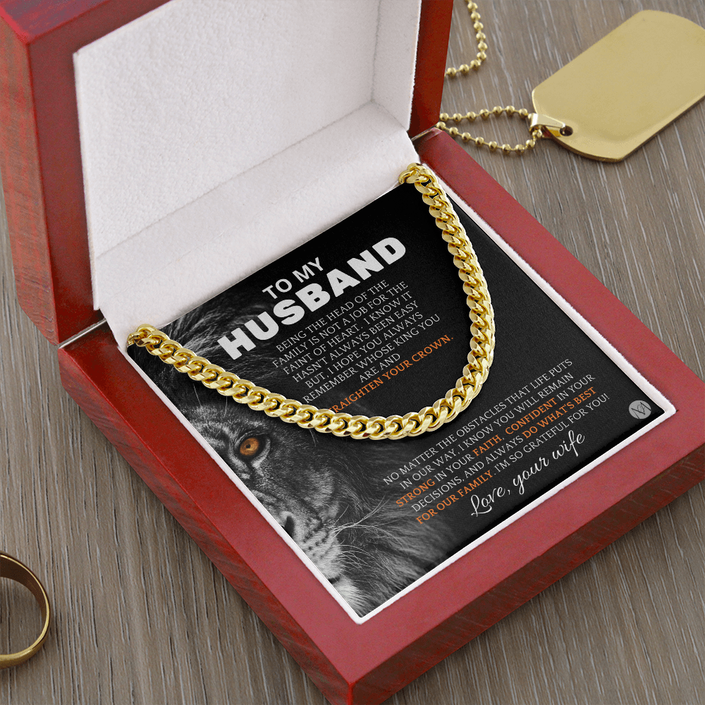 Necklace To Husband From Wife, Perfect for Father's Day, Anniversary, Birthday Gift, Cuban Link Chain Necklace
