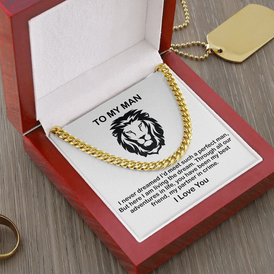 Man Necklace - You have been My Best Friend, My Partner in Crime, Father's Day Gift, Birthday Gift for Dad, Necklace for Man, Cuban Link Chain