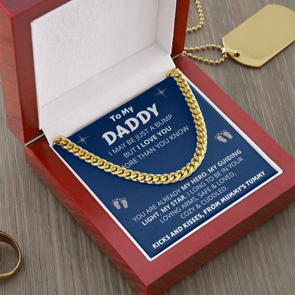 Dad Necklace To My Daddy from the Bump, Birthday Gift for Dad, Fatherr's Day Gift, Necklace for Daddy, Cuban Link Chain Necklace