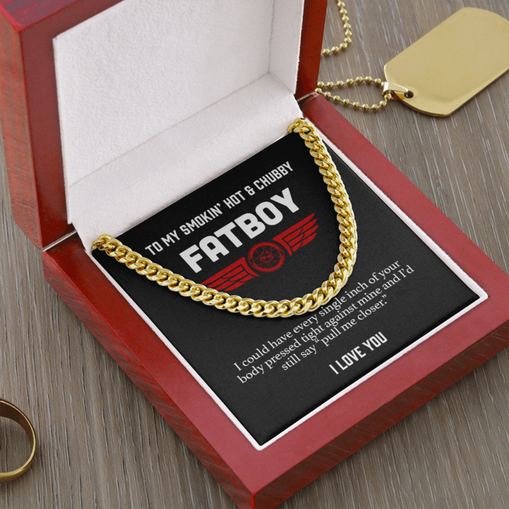 To My Smokin' hot & chubby Fatboy Biker Necklace - Pull Me Closer Cuban Link Chain Necklace LX342I