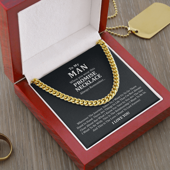 To My Man Necklace - Husband And Boyfriend This Is The Love I Want To Last Forever Cuban Link Chain Necklace