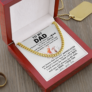 To my Dad Necklace You Will Always Be My Dad, My Hero, Birthday Gift, Perfect Gift for Idea, Father's Day Gift, Cuban Link Chain Necklace