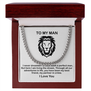Man Necklace - You have been My Best Friend, My Partner in Crime, Father's Day Gift, Birthday Gift for Dad, Necklace for Man, Cuban Link Chain