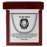 Man Necklace - You have been My Best Friend, My Partner in Crime, Father's Day Gift, Birthday Gift for Dad, Necklace for Man, Cuban Link Chain