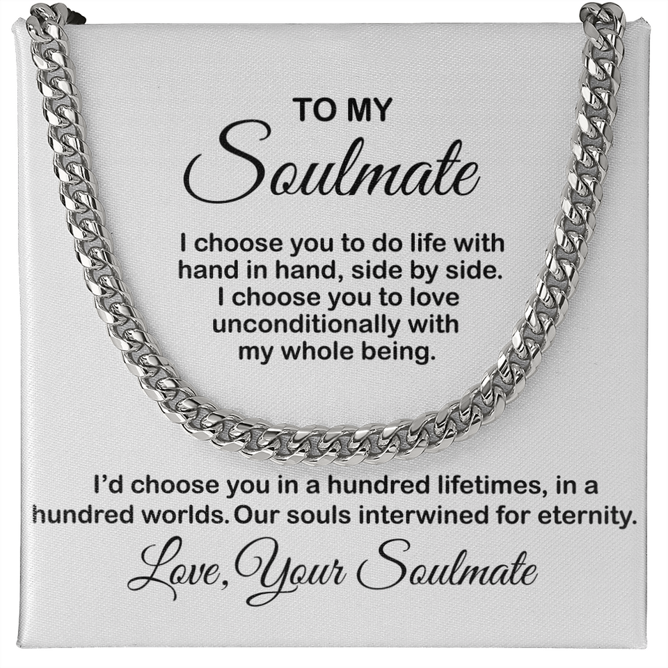 Necklace for Soulmate, Husband, Boyfriend - I Choose You To Do Life With, Birthday Gift, Necklace Anniversary, Cuban Link Chain Necklace