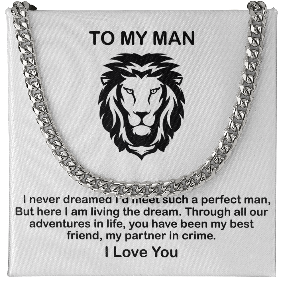 Man Necklace - You have been My Best Friend, My Partner in Crime, Father's Day Gift, Birthday Gift for Dad, Necklace for Man, Cuban Link Chain