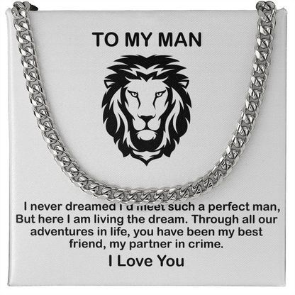 Man Necklace - You have been My Best Friend, My Partner in Crime, Father's Day Gift, Birthday Gift for Dad, Necklace for Man, Cuban Link Chain
