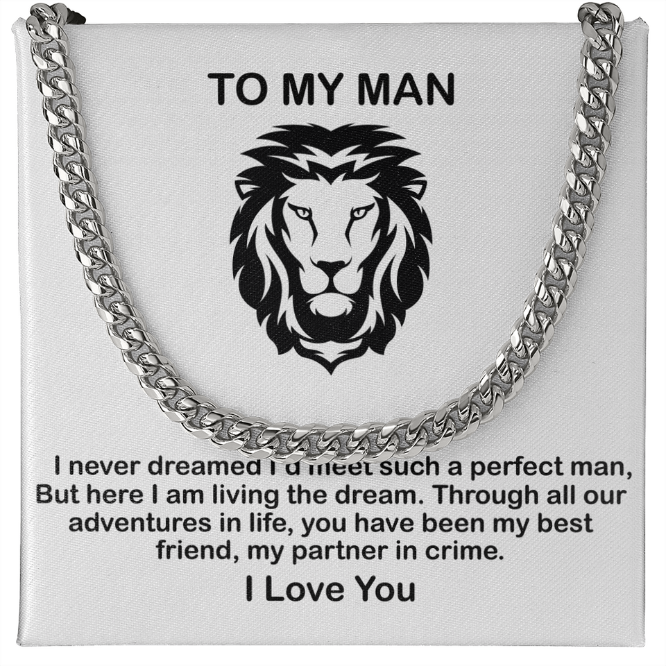 Man Necklace - You have been My Best Friend, My Partner in Crime, Father's Day Gift, Birthday Gift for Dad, Necklace for Man, Cuban Link Chain