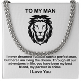 Man Necklace - You have been My Best Friend, My Partner in Crime, Father's Day Gift, Birthday Gift for Dad, Necklace for Man, Cuban Link Chain