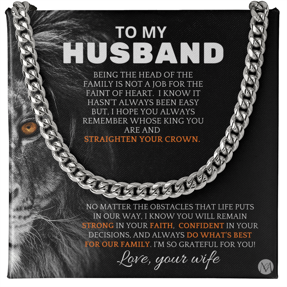Necklace To Husband From Wife, Perfect for Father's Day, Anniversary, Birthday Gift, Cuban Link Chain Necklace