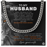 Necklace To Husband From Wife, Perfect for Father's Day, Anniversary, Birthday Gift, Cuban Link Chain Necklace