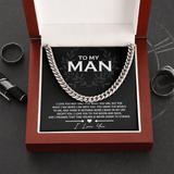 To My Man Cuban Link Chain Necklace, Gift for Man, Christmas Gift for Husband, Boyfriend Gift Ideas