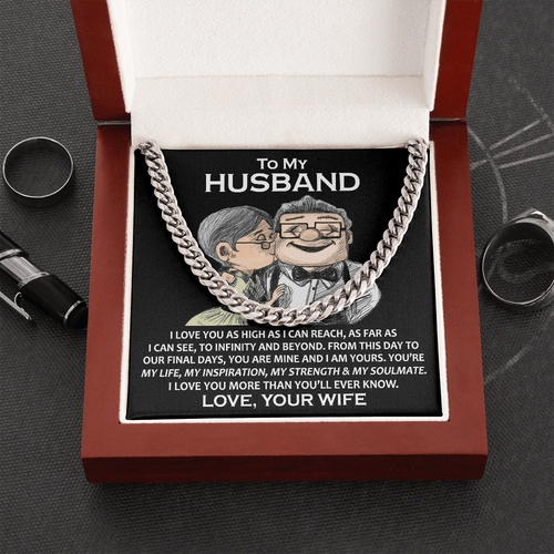 Husband Cuban Link Chain, Gift for Husband Anniversary, Romantic Gift for Him