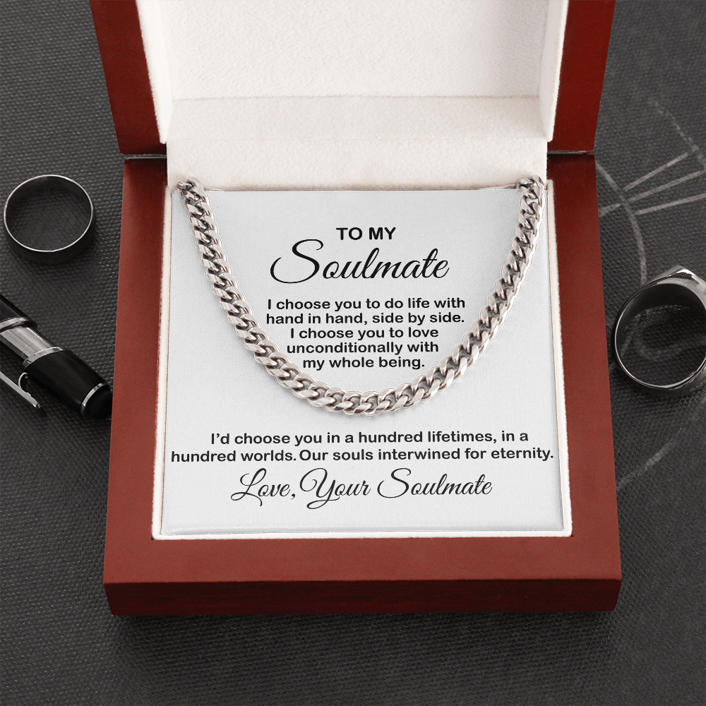 Necklace for Soulmate, Husband, Boyfriend - I Choose You To Do Life With, Birthday Gift, Necklace Anniversary, Cuban Link Chain Necklace