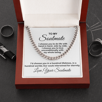 Necklace for Soulmate, Husband, Boyfriend - I Choose You To Do Life With, Birthday Gift, Necklace Anniversary, Cuban Link Chain Necklace