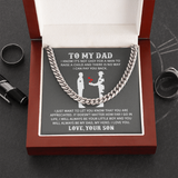 Necklace for Dad, You Will Always Be My Dad, My Hero, I Love You, Father's Day Jewelry for Dad, Cuban Link Chain Necklace