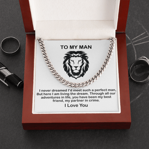 Man Necklace - You have been My Best Friend, My Partner in Crime, Father's Day Gift, Birthday Gift for Dad, Necklace for Man, Cuban Link Chain
