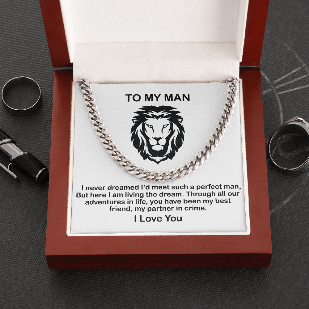 Man Necklace - You have been My Best Friend, My Partner in Crime, Father's Day Gift, Birthday Gift for Dad, Necklace for Man, Cuban Link Chain