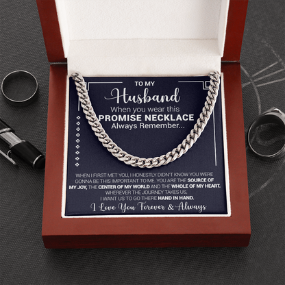 To My Husband - You Are The Source Of My Joy - Cuban Link Necklace, Cuban Link Chain